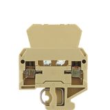 Test-disconnect terminal, Screw connection, beige / yellow, 4 mm², 10 A, 250 V, Number of connections: 2, Number of levels: 1