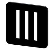 Labeling plate 22x22 mm, black label, icon: III*