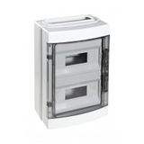 DISTRIBUTION BOARD - GERMAN STANDARD - (12X3)36MODULES - IP65 - TERMINAL BLOCK AND INTERCHANGEABLE FLANGES - WITH SMOKED TRANSPARENT DOOR