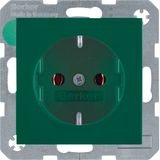 SCHUKO soc. out., screw-in lift terminals, S.1/B.3/B.7, green glossy