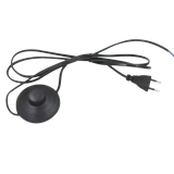 Flat cable 3m, 2* 0,75 mm² with foot switch and EU plug, black