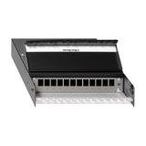 Surface-mounted cable splitter, modular, for max. 12 Keystone modules, screw mounting, black (similar to RAL 9005)