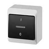 GALATEA Two-pole backlit switch No. 2So IP44 white/black