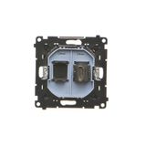 Double socket outlet without earthing, 16A, white