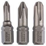 3-piece screwdriver bit set, Extra Hard version (PH) PH1; PH2; PH3; 25 mm
