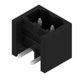 PCB plug-in connector, male header, closed side, THT/THR solder connection, 5.08 mm, Number of poles: 2, 270°, Solder pin length (l): 1.5 mm, tinned, black, Box