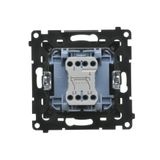 Double pushbutton without pictogram, (module), Simon 24, IP20/IP44, 10AX, 10A, black matt