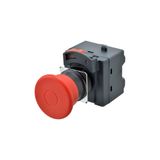 Emergency stop switch, Push-in, non-lighted, 40 mm dia, push-lock/turn-reset, 4 NC A22E0228G