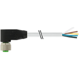 M12 female 90° A-cod. with cable PUR 8x0.25 gy UL/CSA+drag ch. 40m