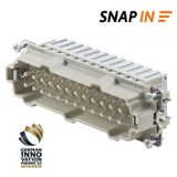 HDC insert, Male, 500 V, 16 A, Number of poles: 24, SNAP IN, Size: 8