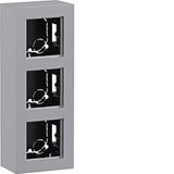 Housing incl. cover frame, 3-way, tall, surface-mount, A.8, titanium
