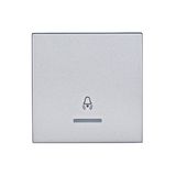 Rocker S 55, tranparent control window, symbol bell, silver