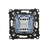 Double roller blind switch (1-0-2), (module), Simon 24, IP20, 10A, black matt