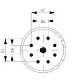 contact insert (circular connector), Solder-in pin, 3.5 mm, Print cont