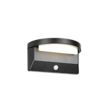 Moro hybrid solar LED wall lamp matt black rechargeable/recharging motion+dusk sensor 4000K