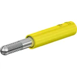 Screw-clamping adapter, 4 mm plug, spreadable to 4 mm socket, yellow, CAT II, 24.0163-24