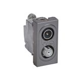 Arteor Television and Satellite Star Socket 1 Module Magnesium