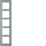 Frame 5gang, glass polarwhite