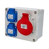 Cabinet 3069 2x230V and 1x400V/16A/5p socket