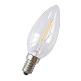 LED Filament C35 E14 240V 1W 2700K Clear