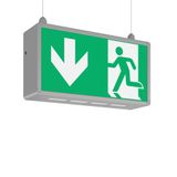 RECHTECK, 7,3 W, aluminium, on/off Pendant luminaires, L 485 B 125 H 2