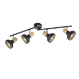 Latika spotlight 4-pc E14 matt black/wood