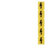 Label, with warning arrow, vertical, terminal width: 16.2 mm, yellow 8WH9066-5AA06
