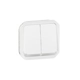 PLEXO 2 GANG 2-WAY SWITCH OR 2 GANG PUSH BUTTON LOCATOR - WHITE - MECHANISM