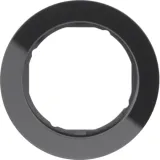 Single frame, R.Classic series, black glass, black plastic mounting material