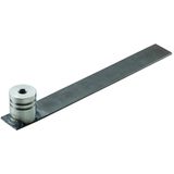 Flat steel earthing bridge, with conn. el. + M16 thread D 50mm H 63mm 