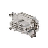 HDC insert, Female, 500 V, 16 A, Number of poles: 10, PUSH IN, Size: 4