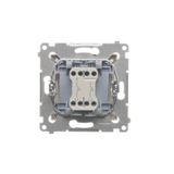 IP44 socket outlet with Schuko earthing, shutters and frame seal - transparent flap, (module), 16A, 250V, Screw, white