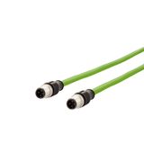 M12 Industrial Ethernet cable, D-coded, 0.5 m, M12 plug straight - M12