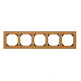 Quintuple frame, wood, light oak