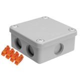 K85, bakelite junction box, colour-grey, with terminal 4x6mm², IP54, 500V, 7 entrances
