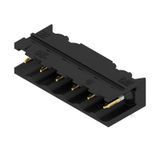 PCB plug-in connector, male header, open side, THT/THR solder connection, 5.08 mm, Number of poles: 6, 90°, Solder pin length (l): 3.2 mm, Au (Gold), black, Box