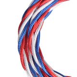 Textile Cable Twisted 3C Shiny Blue/White/Red 3m