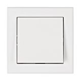 One way switch, 1-pole, complete, screw clamps, white