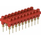 4.5 mm socket header, solder connection, red, 63.9363-22