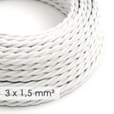Large section electric cable 3x1,50 twisted - covered by rayon White TM01