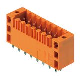 PCB plug-in connector, male header, Flange, THT solder connection, 3.50 mm, Number of poles: 16, 180°, Solder pin length (l): 3.5 mm, tinned, orange, Box