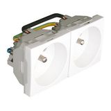 BLOCK TWO EARTH SOCKETS (FRENCH)-4 MOD WHITE