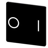 Labeling plate 27x27 mm, black label, icon: O* I