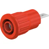 4 mm socket, flat plug connection, mounting Ø 12.2 mm, CAT III, CAT IV, red, 23.3160-22
