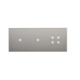 Touch panel 3 modules, Modul 1: 1 touch field, Module 2: 1 touch field, Module 3: 4 touch fields, Fixing: horizontal, Silver mist