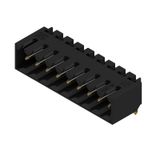 PCB plug-in connector, male header, closed side, THT/THR solder connection, 3.50 mm, Number of poles: 9, 90°, Solder pin length (l): 3.2 mm, Au (Gold), black, Box