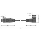 Actuator and sensor cable Extension Cable   BSM-BKWM19-E01-3/S90