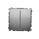 Two gang switch, (module), 10AX, quick connection, satin, metallized