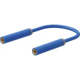 Coupling line with (4 mm socket, straight) to (4 mm socket, straight), 1 m, blue, PVC, 1.0 mm², 64.1072-10023