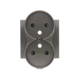 Cover for double socket with earthing - for Nature frames, anthracite, metalic